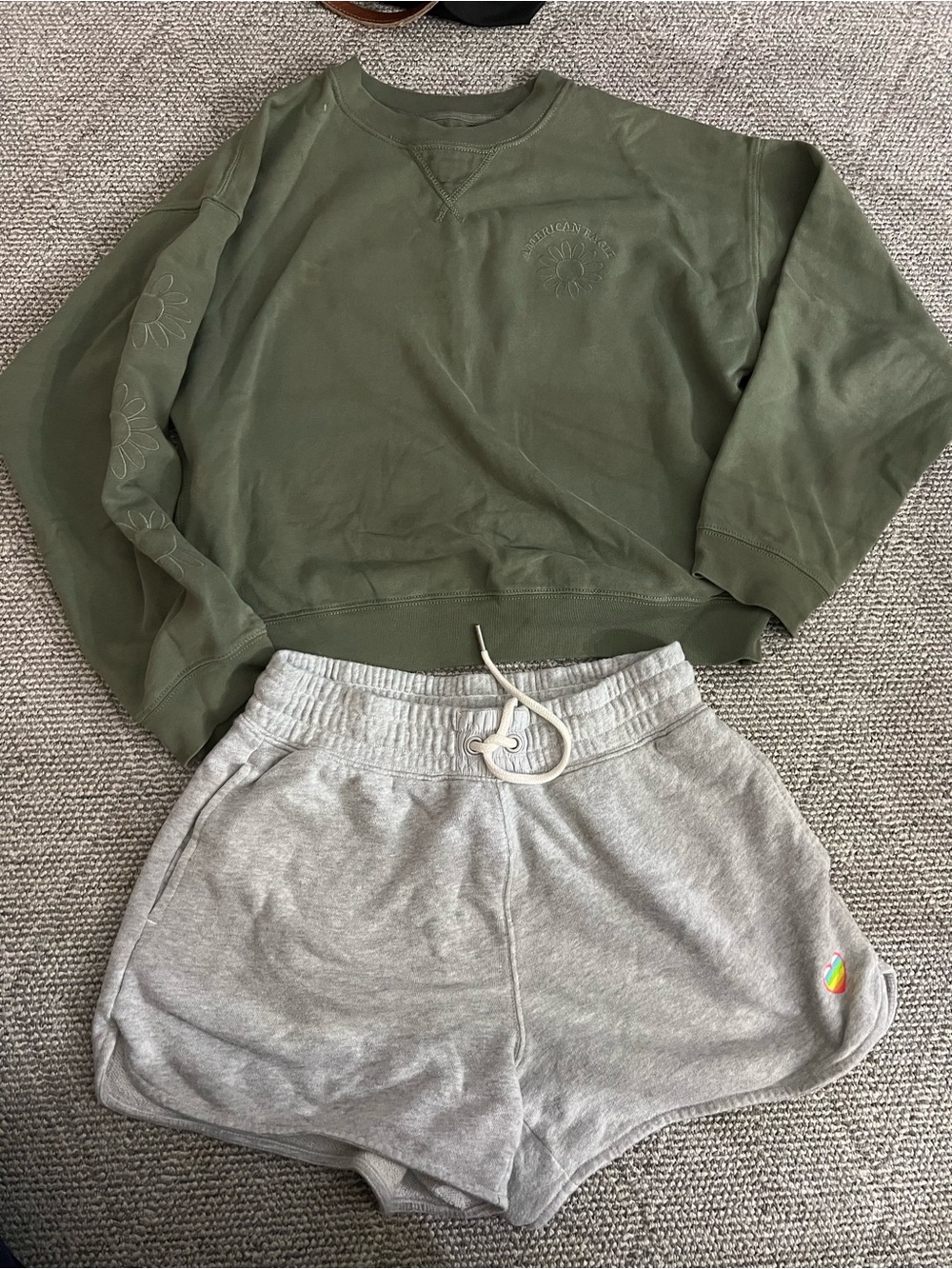 Aerie Crewneck and Shorts Set COTTON